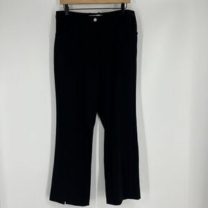 Jonathan Simkhai Pants Size 12 Womens Black Ivy Front Slit Leg Twill Trouser